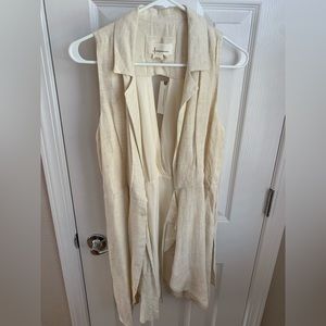 Anthropologie linen blend top wrap